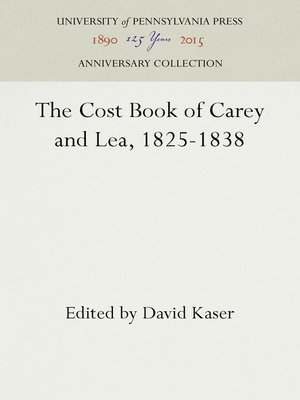 cover image of The Cost Book of Carey and Lea, 1825-1838